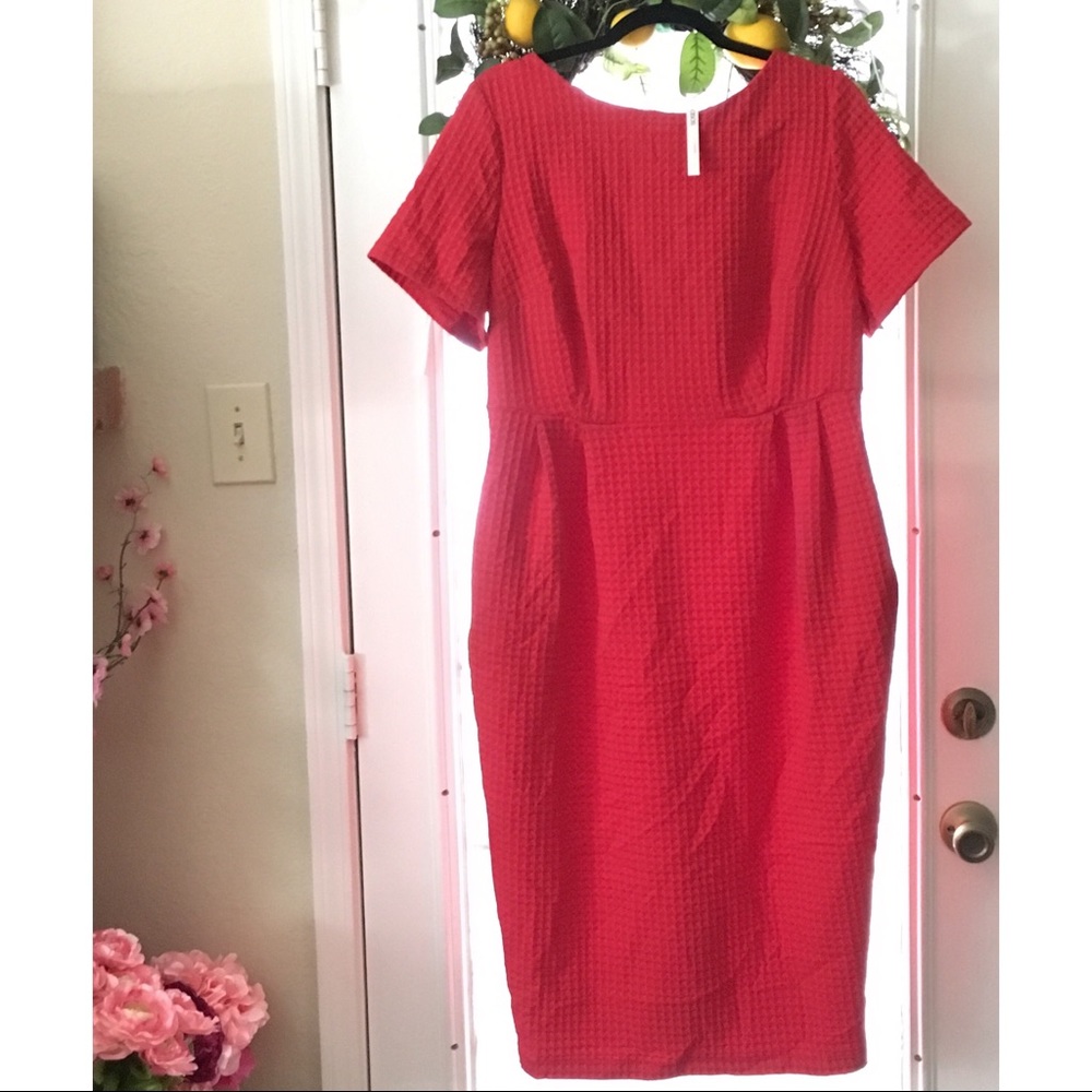 Bright Strawberry Pink Wiggle Dress